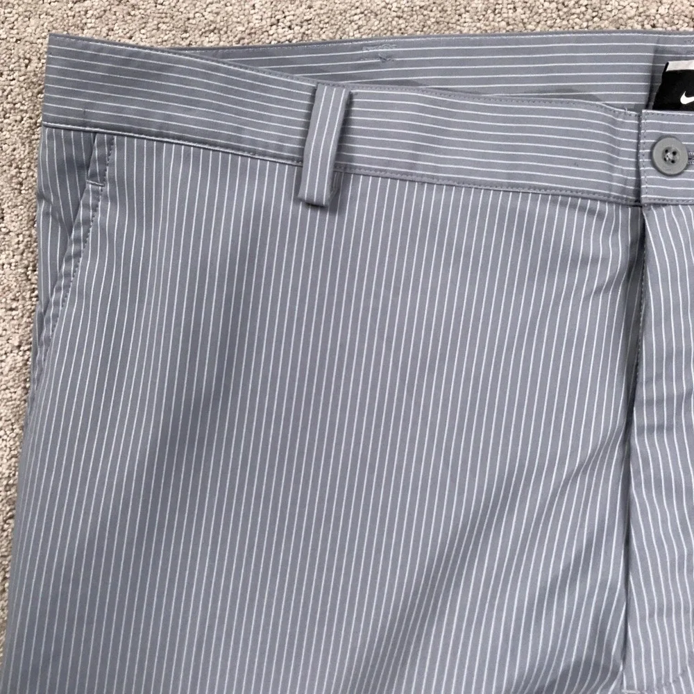 Nike Golf Pants Men‎ 40W 32L Gray Stripe Dri-FIT Stretch Atheletic Trousers